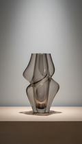 Smoked Glass Sculptural Vase